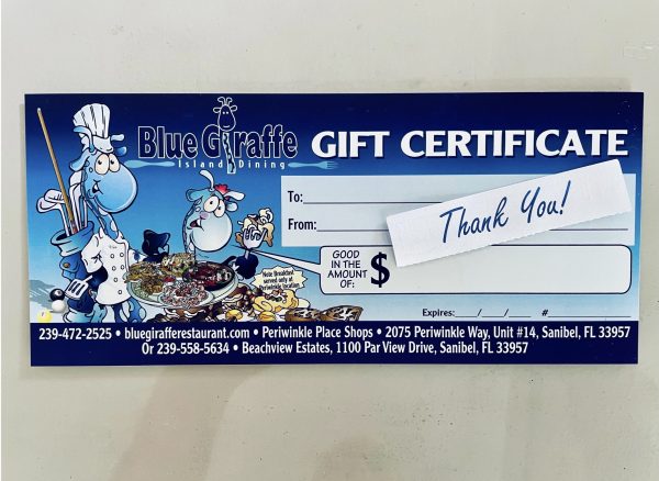 Blue Giraffe Gift Certificate